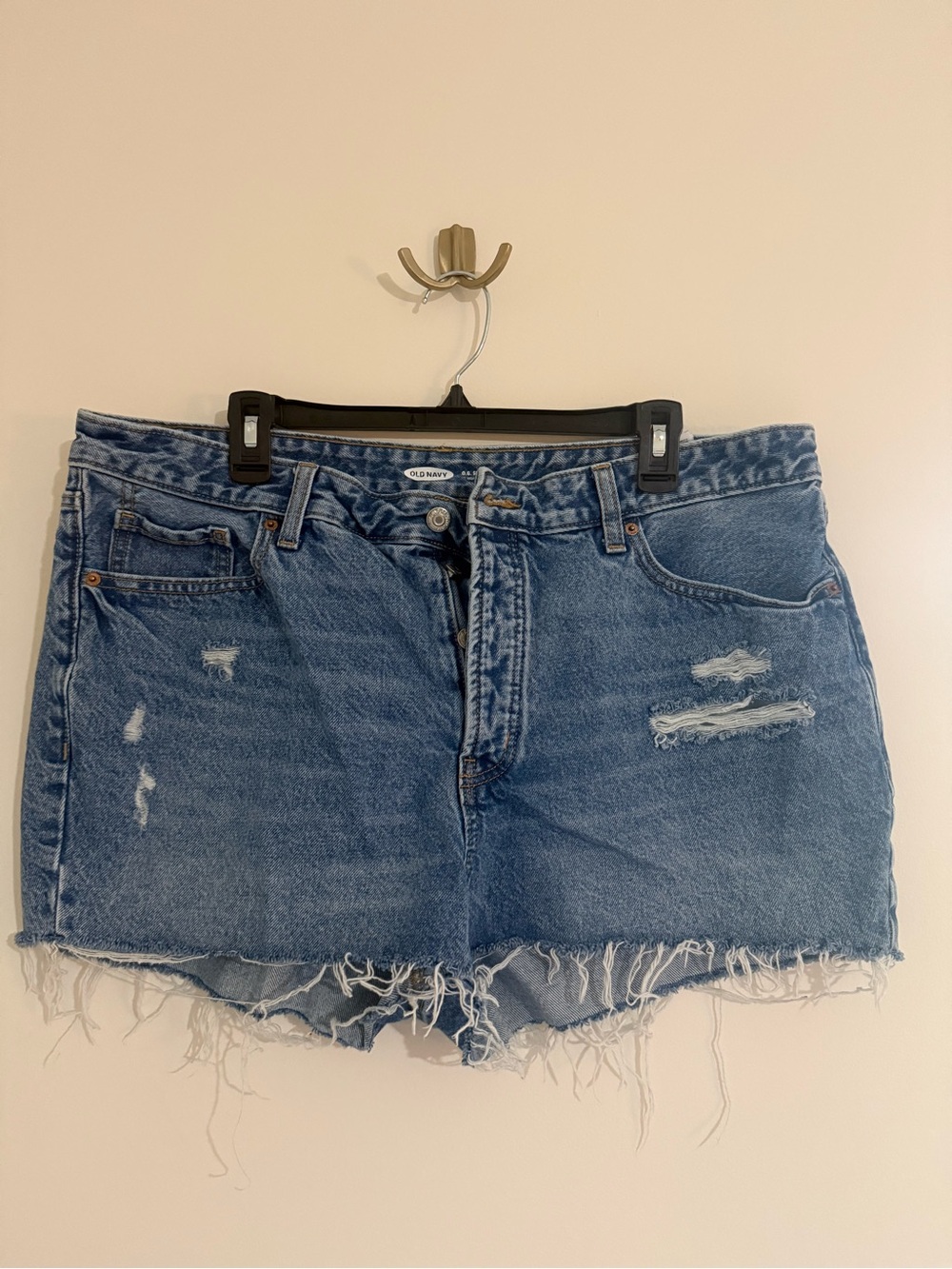 OldNavy Distressed High-Waist Denim Shorts